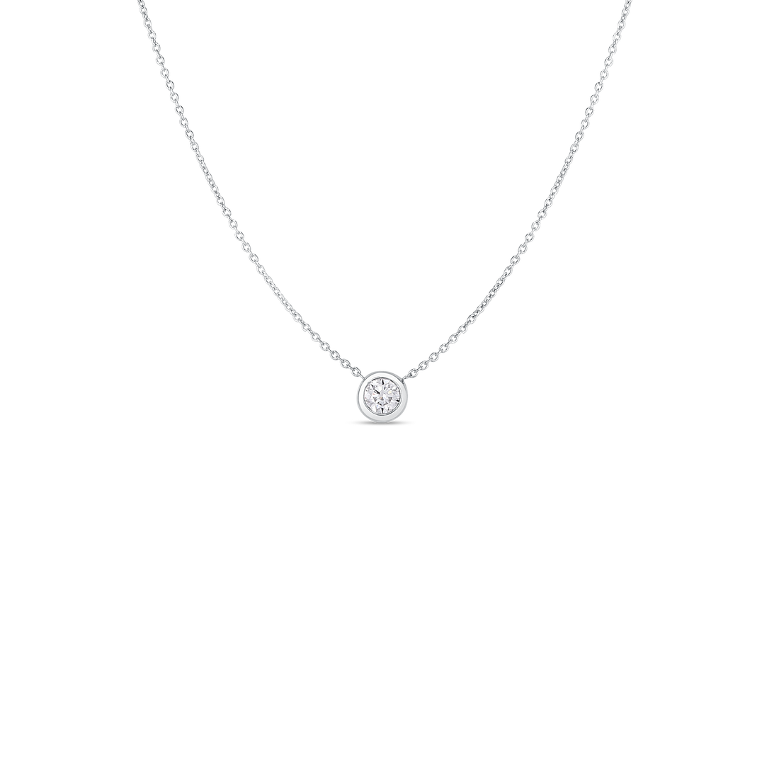 Tiny Treasures Single Diamond Bezel Necklace