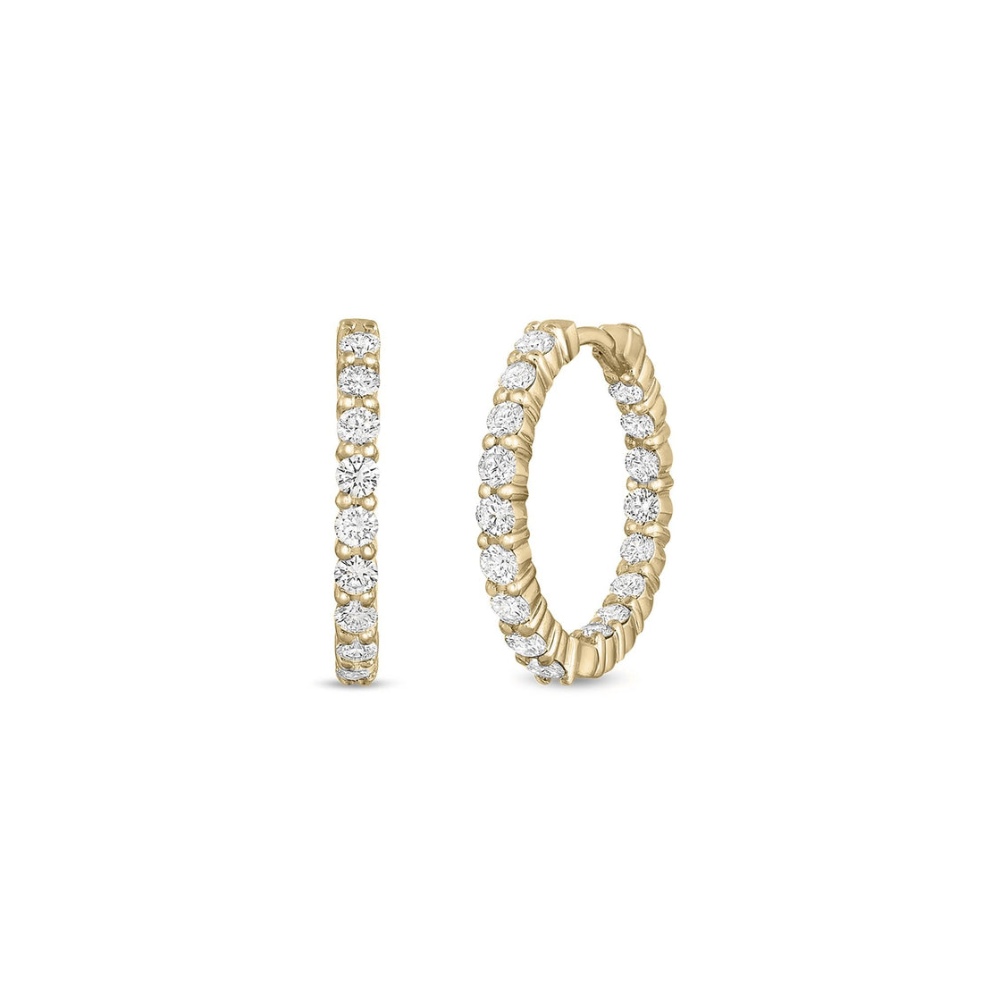 The Perfect Diamond Hoop® Small Inside Outside Earrings
