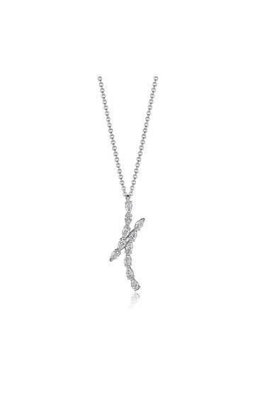 Pear Diamond Pendant in 18k White Gold