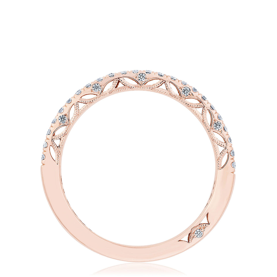 French Pavé Diamond Wedding Band