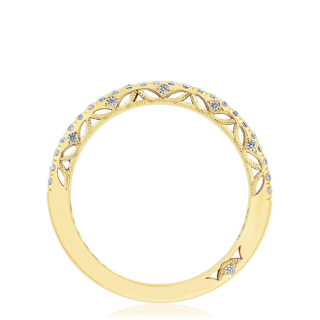 French Pavé Diamond Wedding Band