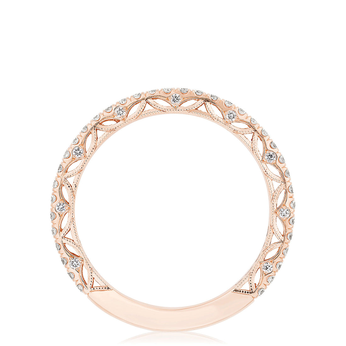 French Pavé Diamond Wedding Band