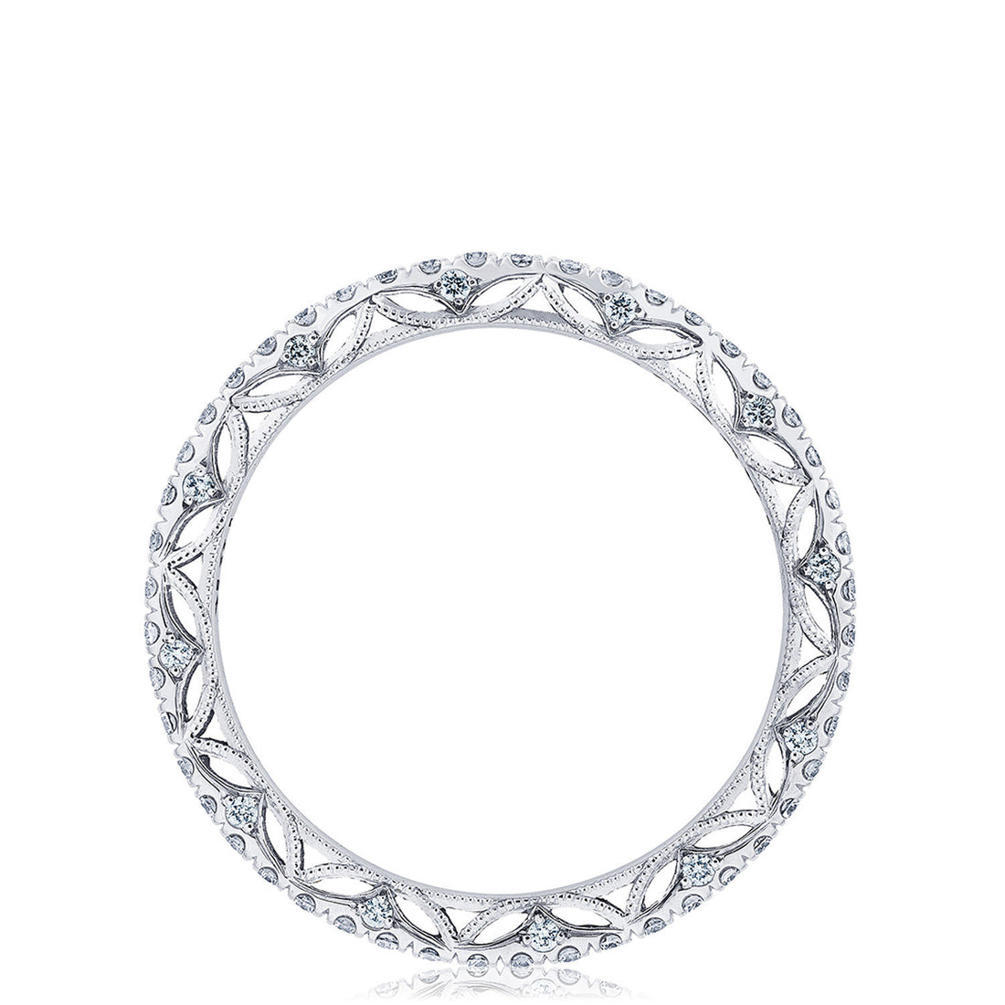 French Pavé Diamond Wedding Band
