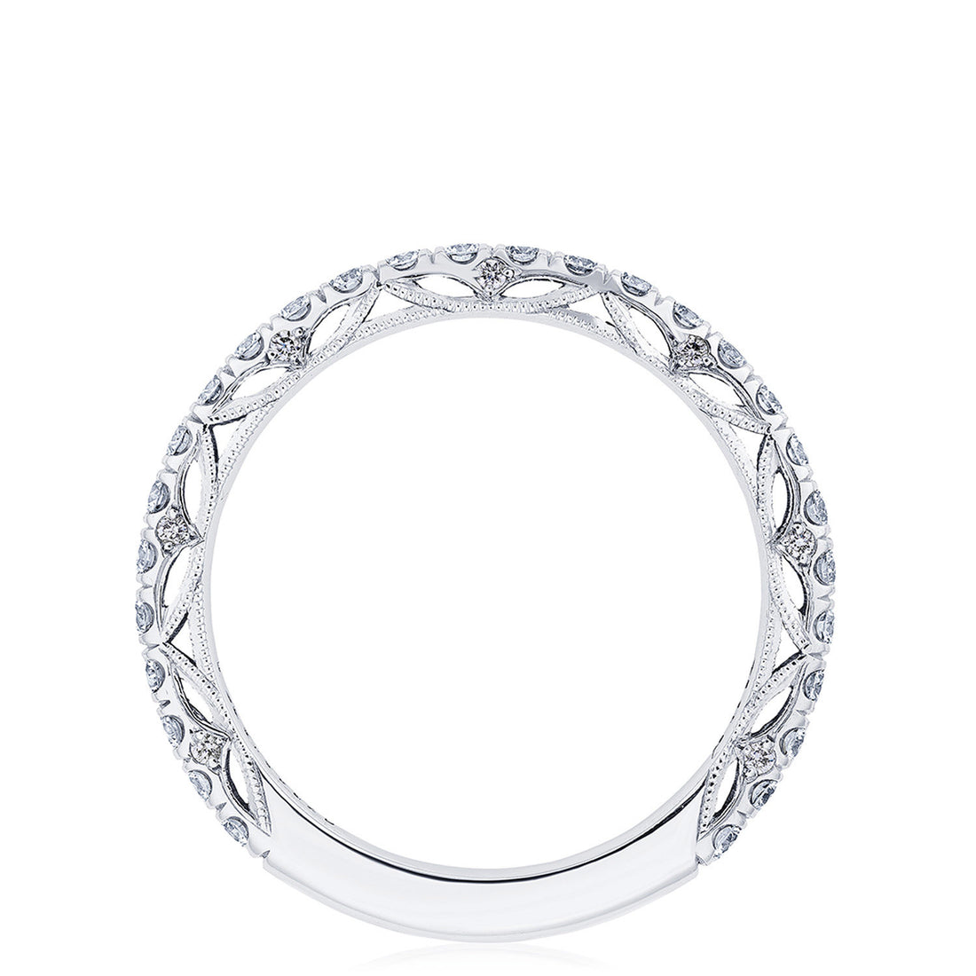 French Pavé Diamond Wedding Band