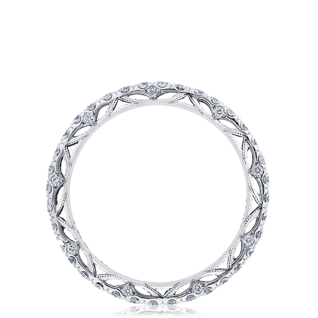 French Pavé Diamond Wedding Band