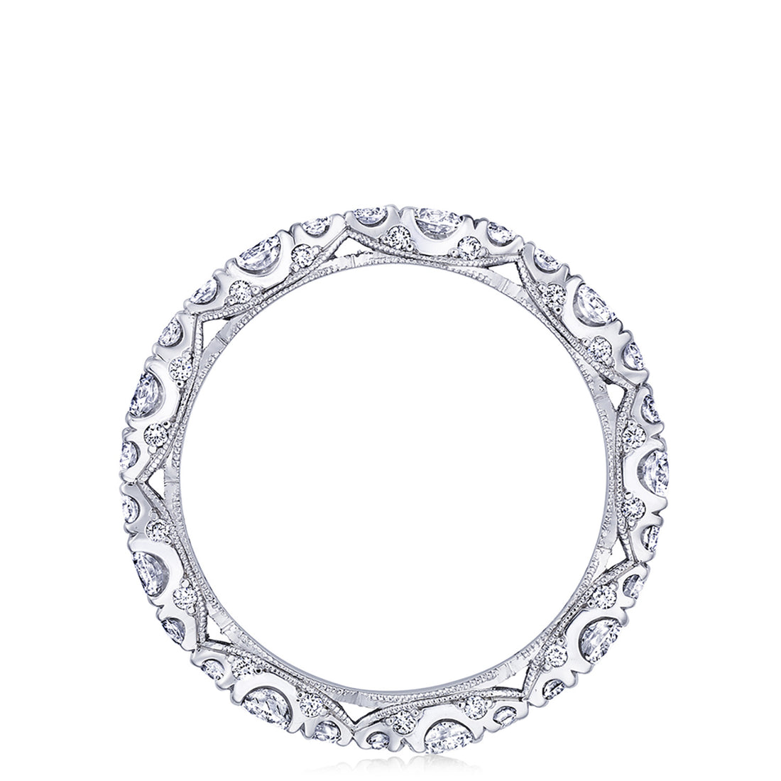 Marquise Shape Design Detail Wedding Band
