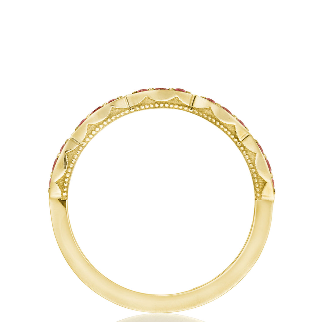 Marquise Design Wedding Band with Ruby
