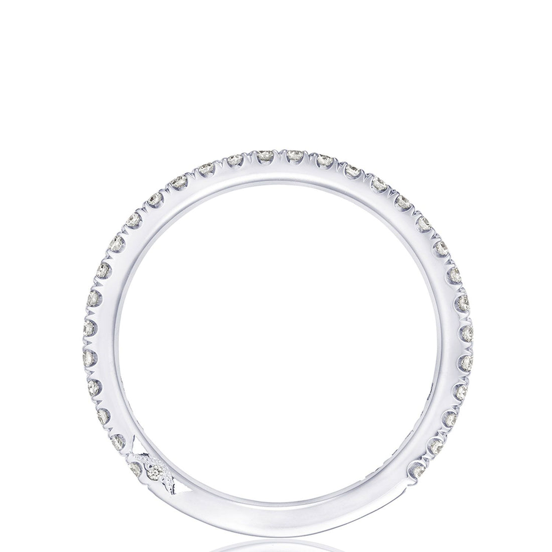 French Pavé Diamond Wedding Band - 2mm