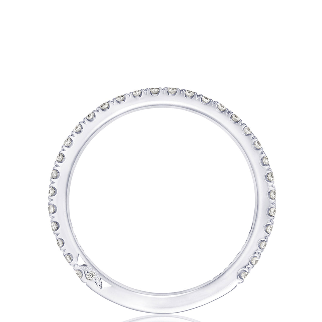 French Pavé Diamond Wedding Band - 2mm