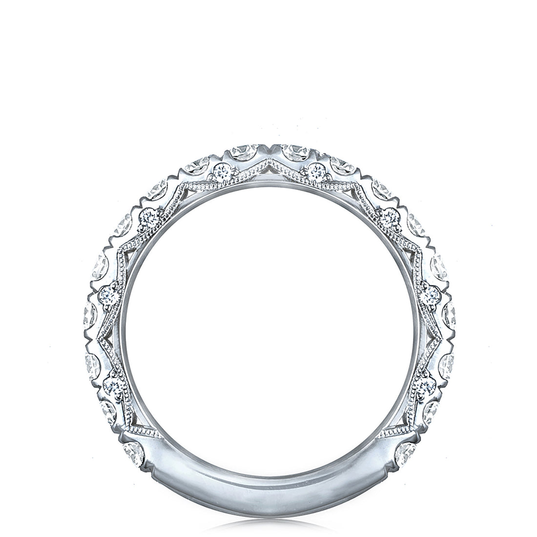 French Pavé Diamond Wedding Band