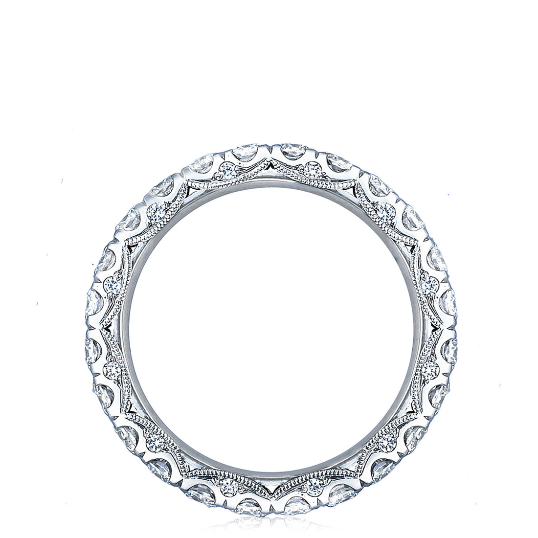 French Pavé Diamond Wedding Band