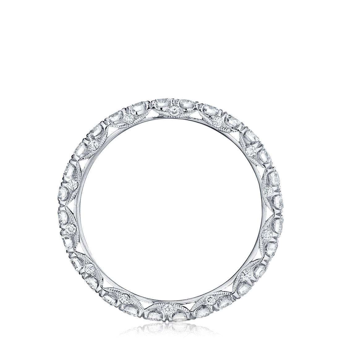 French Pavé Diamond Wedding Band - 2.5mm