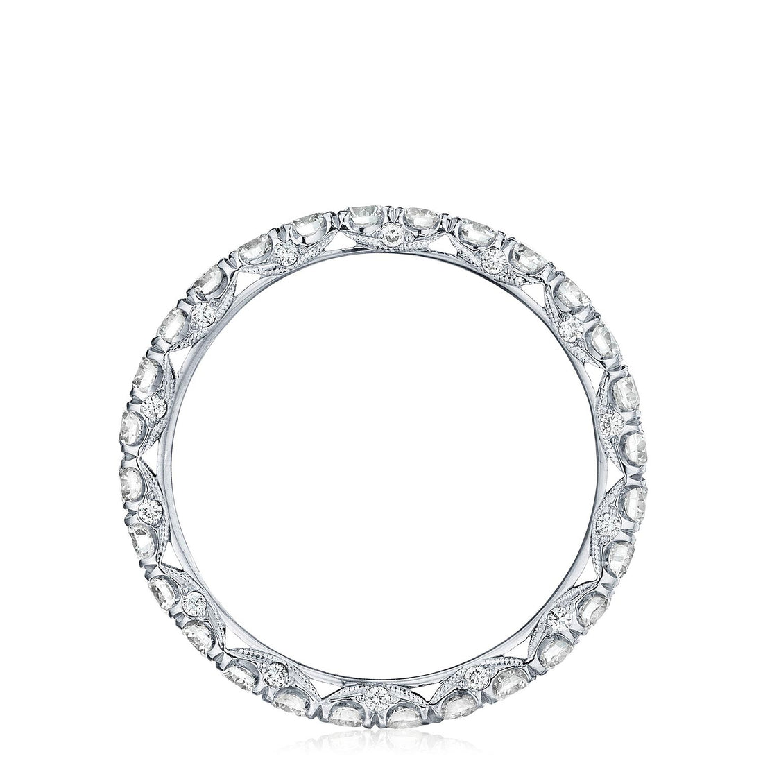 French Pavé Diamond Wedding Band - 2.5mm