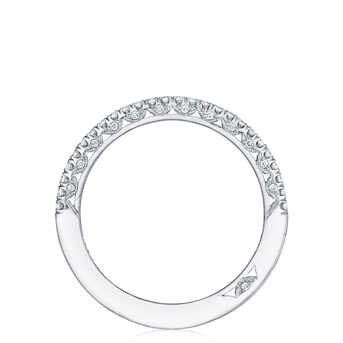 French Pavé Diamond Wedding Band - 1.5mm