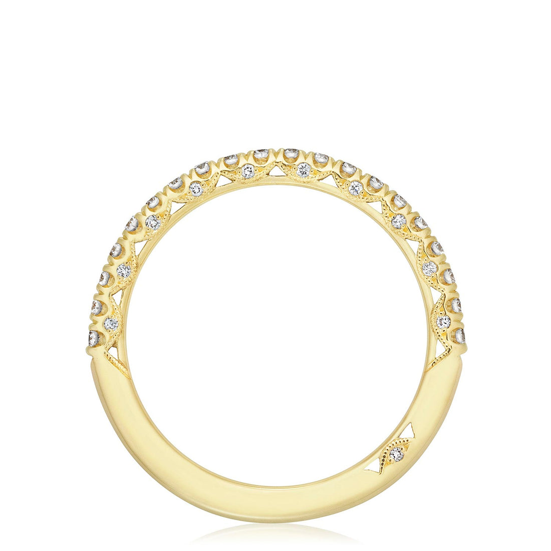 French Pavé Diamond Wedding Band - 2mm