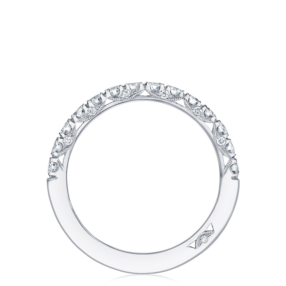 French Pavé Diamond Wedding Band - 2.5mm
