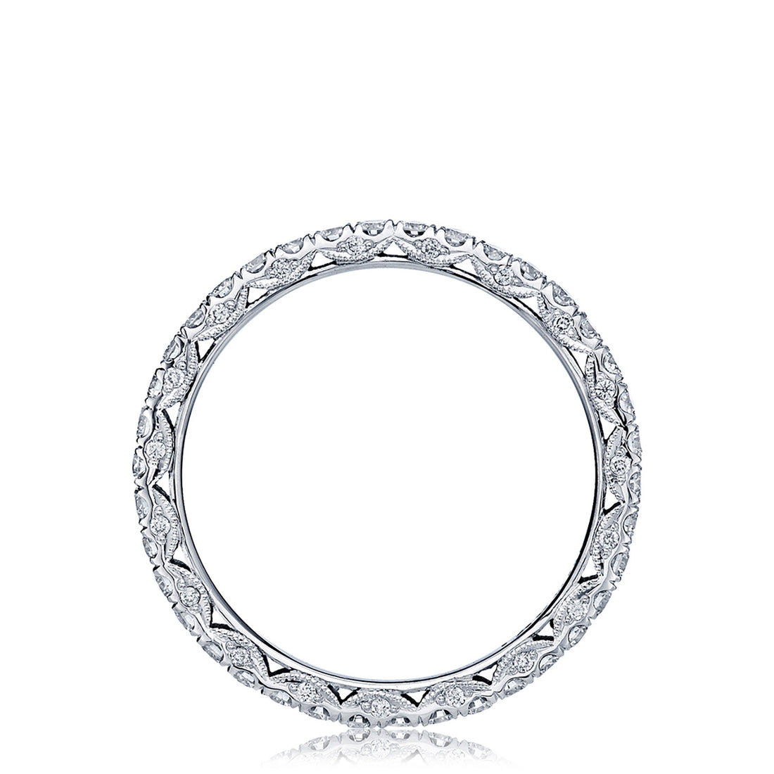 French Pavé Diamond Wedding Band - 2mm