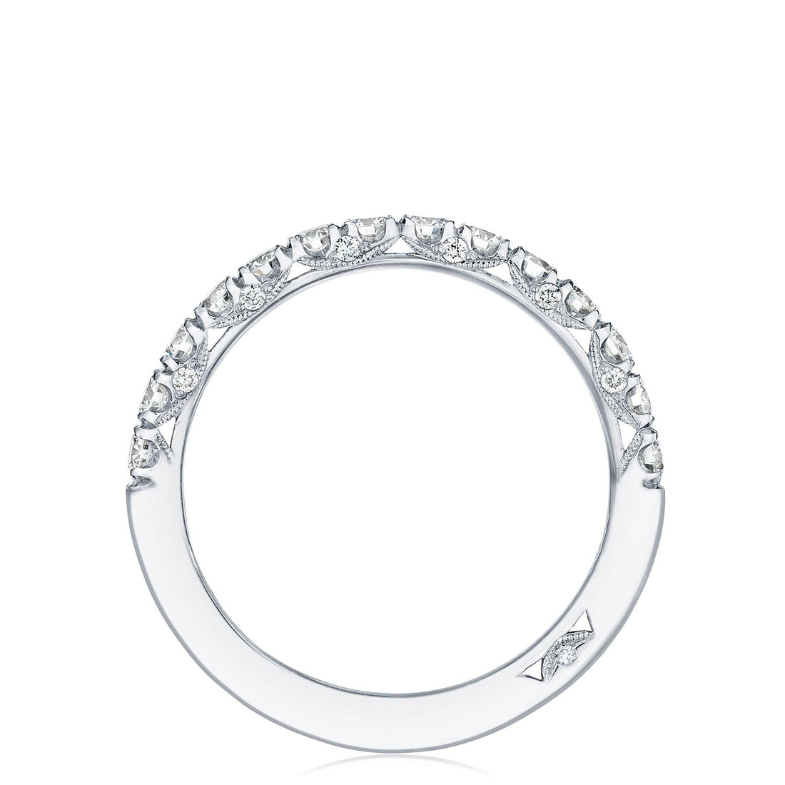 French Pavé Diamond Wedding Band - 2.5mm