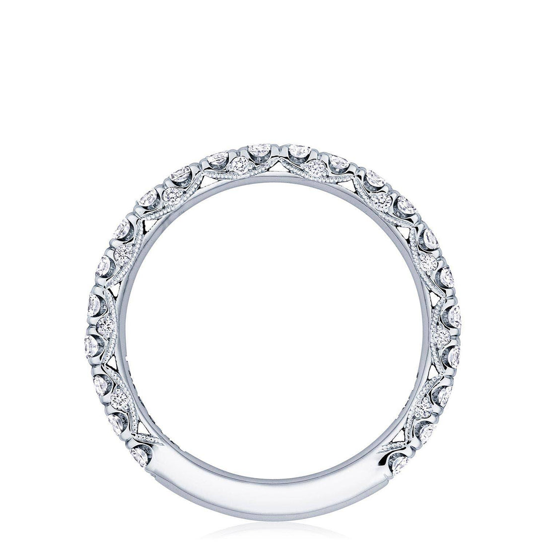 French Pavé Diamond Wedding Band - 2.5mm