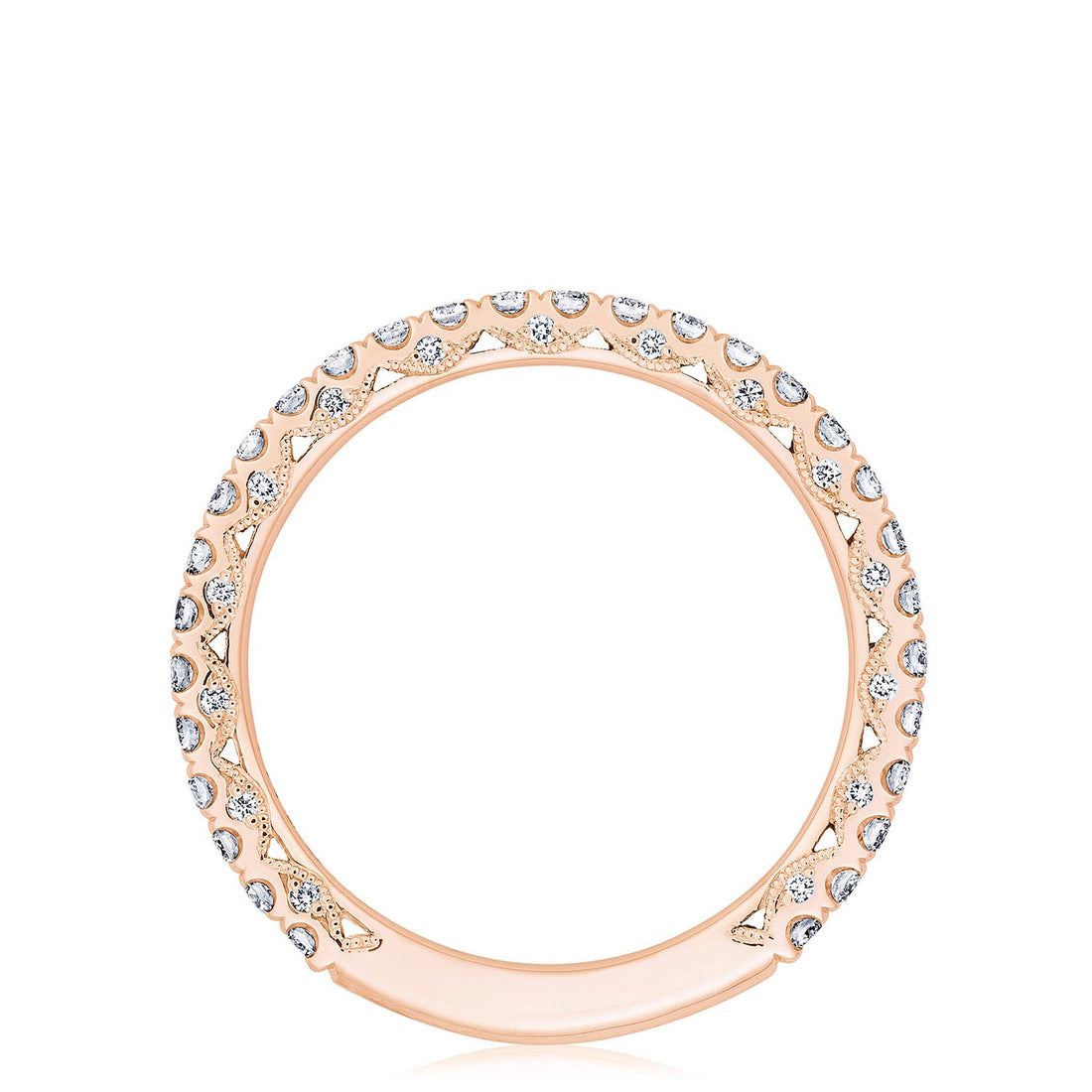 French Pavé Diamond Wedding Band - 2mm