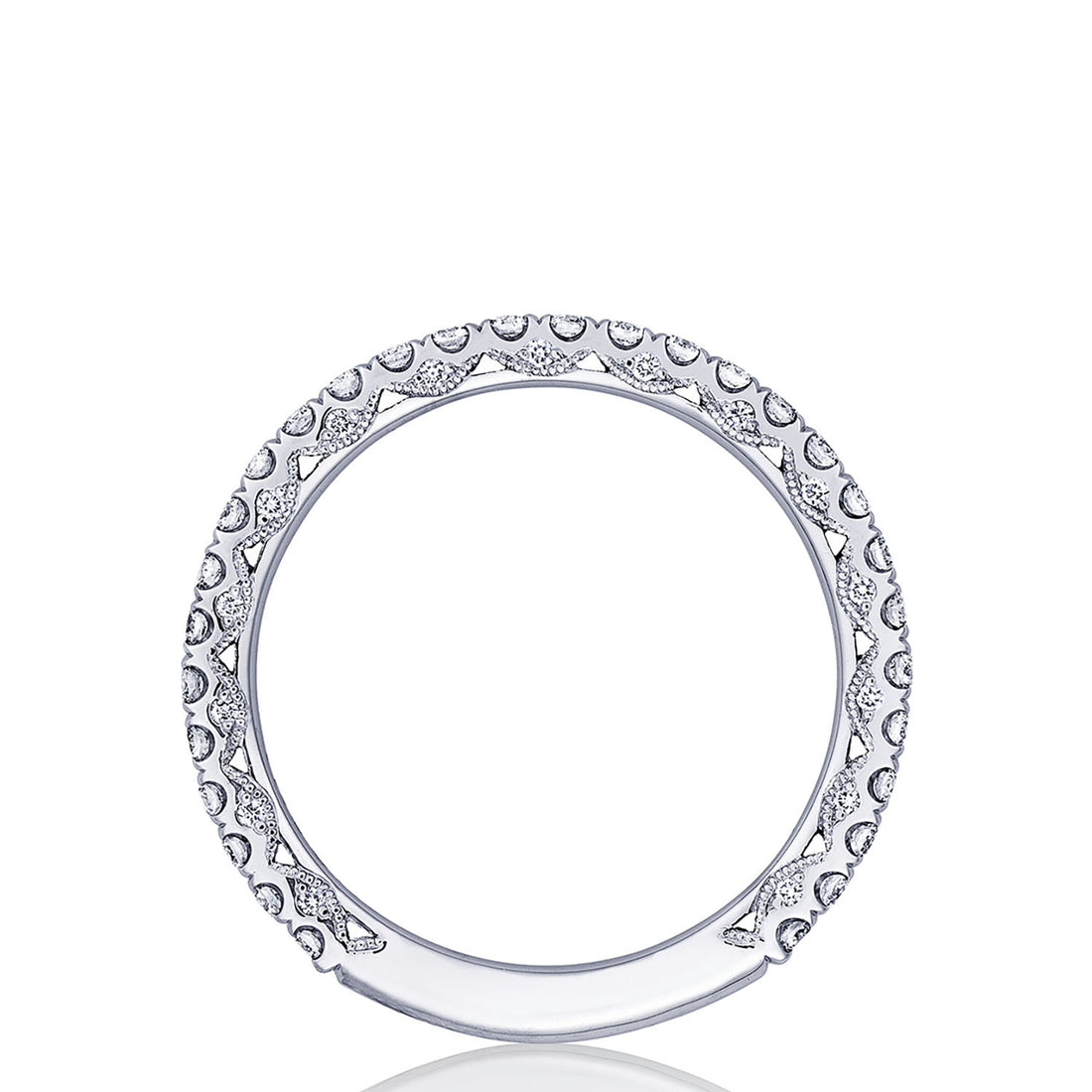French Pavé Diamond Wedding Band - 2mm