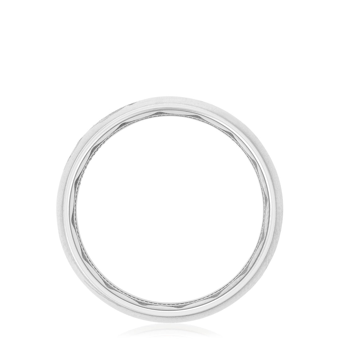 Channel Set Black Diamond in Satin Finish Wedding Band