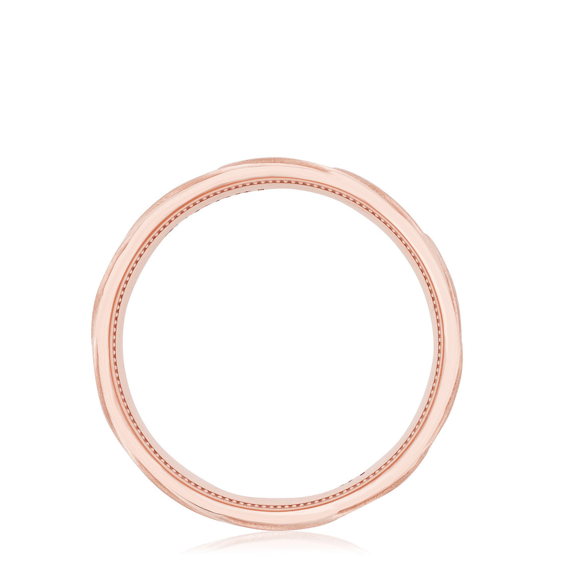 Geometric Crescent in Satin Finish Wedding Band