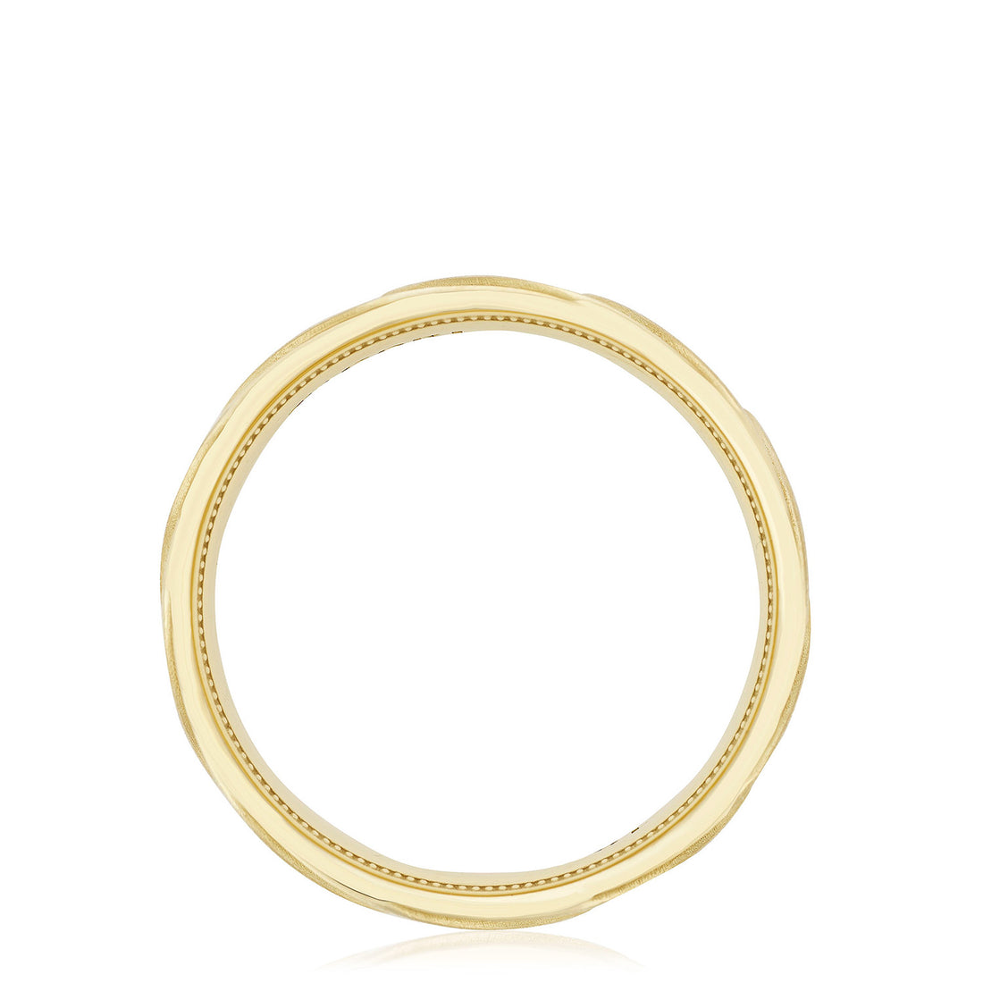 Geometric Crescent in Satin Finish Wedding Band