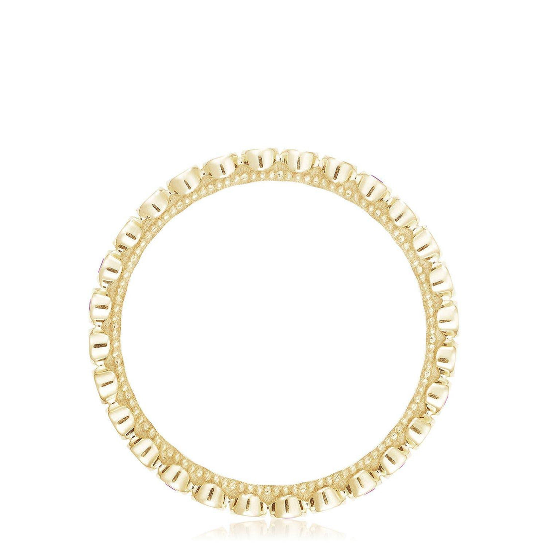 Round Bezel Droplet Wedding Band with Diamond