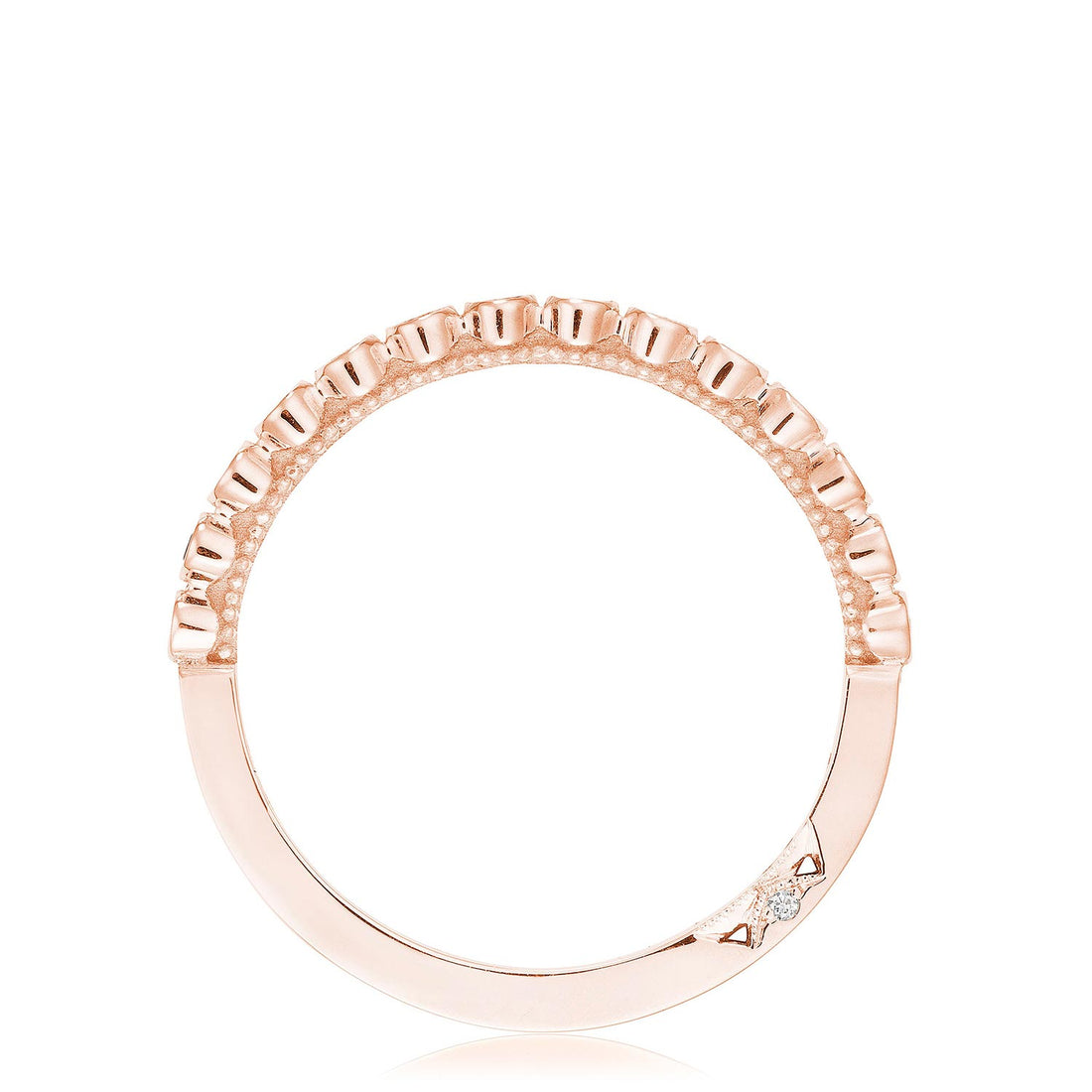 Round Bezel Droplet Wedding Band with Ruby