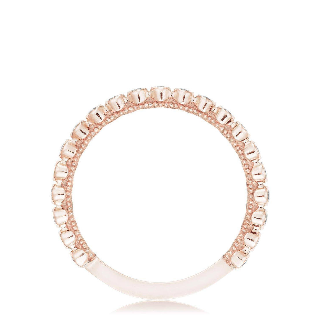 Round Bezel Droplet Wedding Band with Diamond