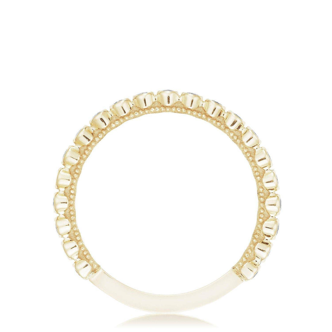 Round Bezel Droplet Wedding Band with Diamond
