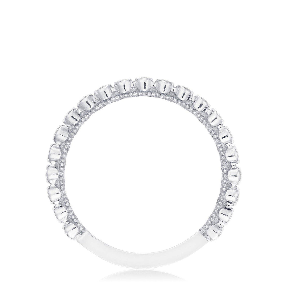 Round Bezel Droplet Wedding Band with Diamond