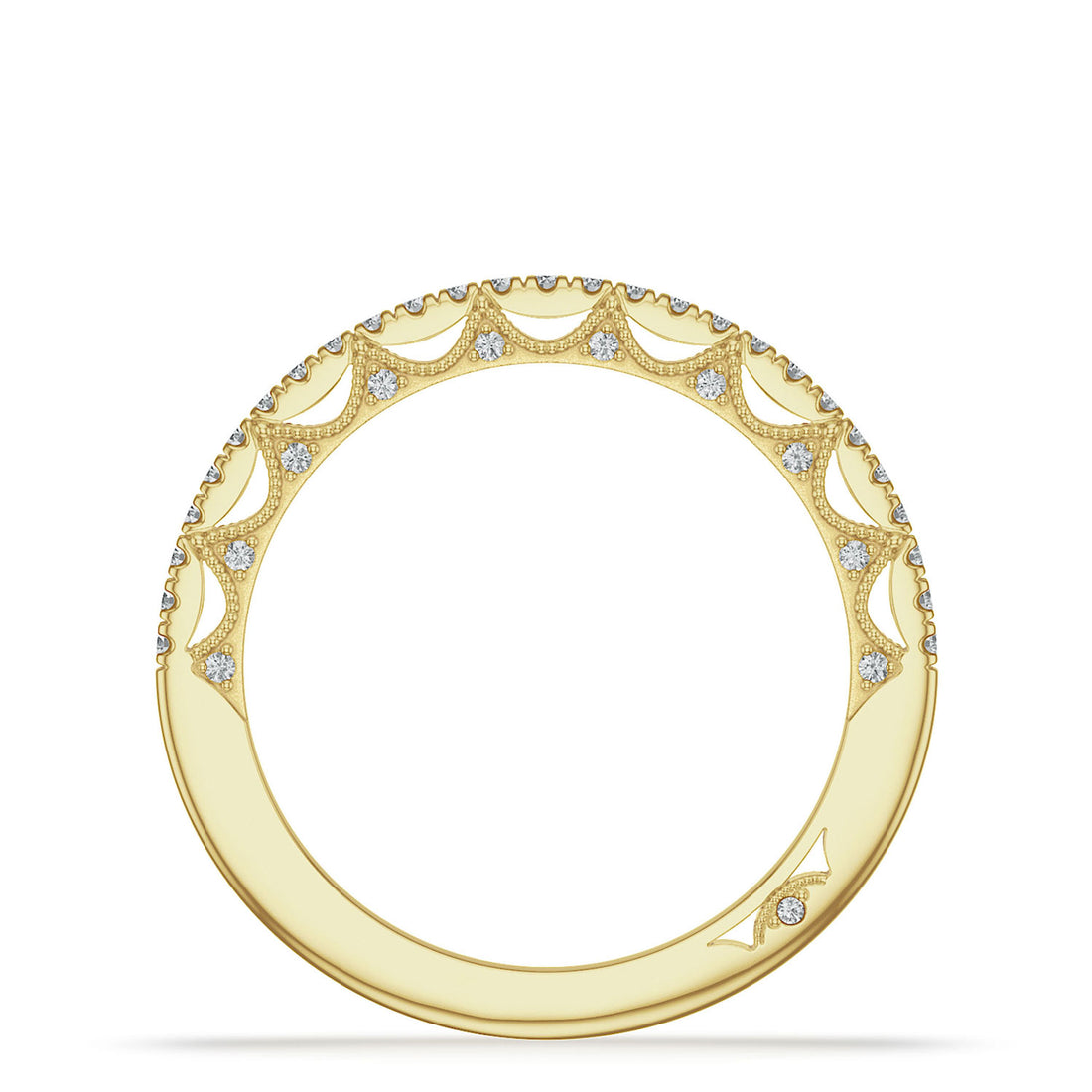 French Pavé Diamond Wedding Band
