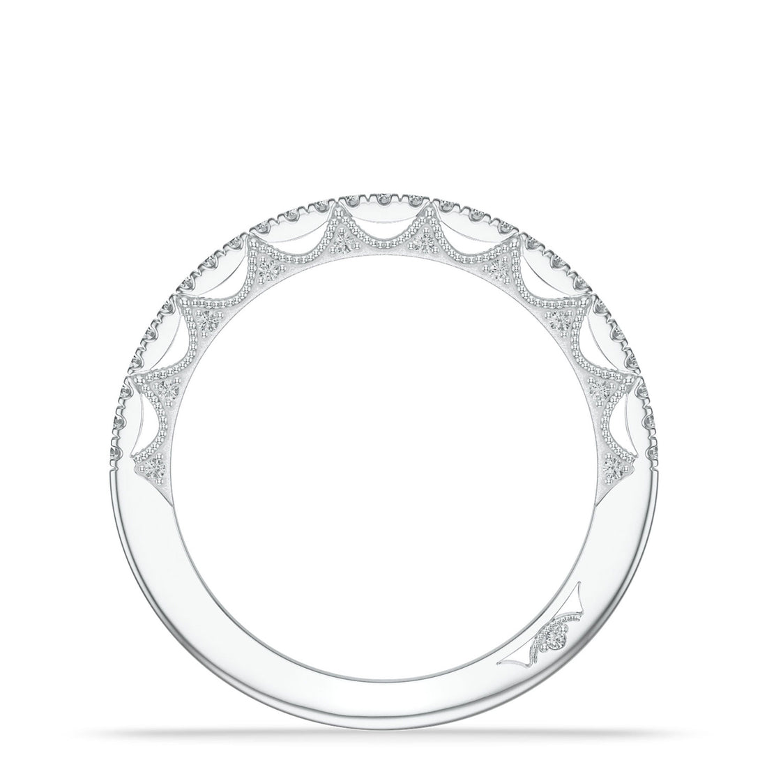 French Pavé Diamond Wedding Band