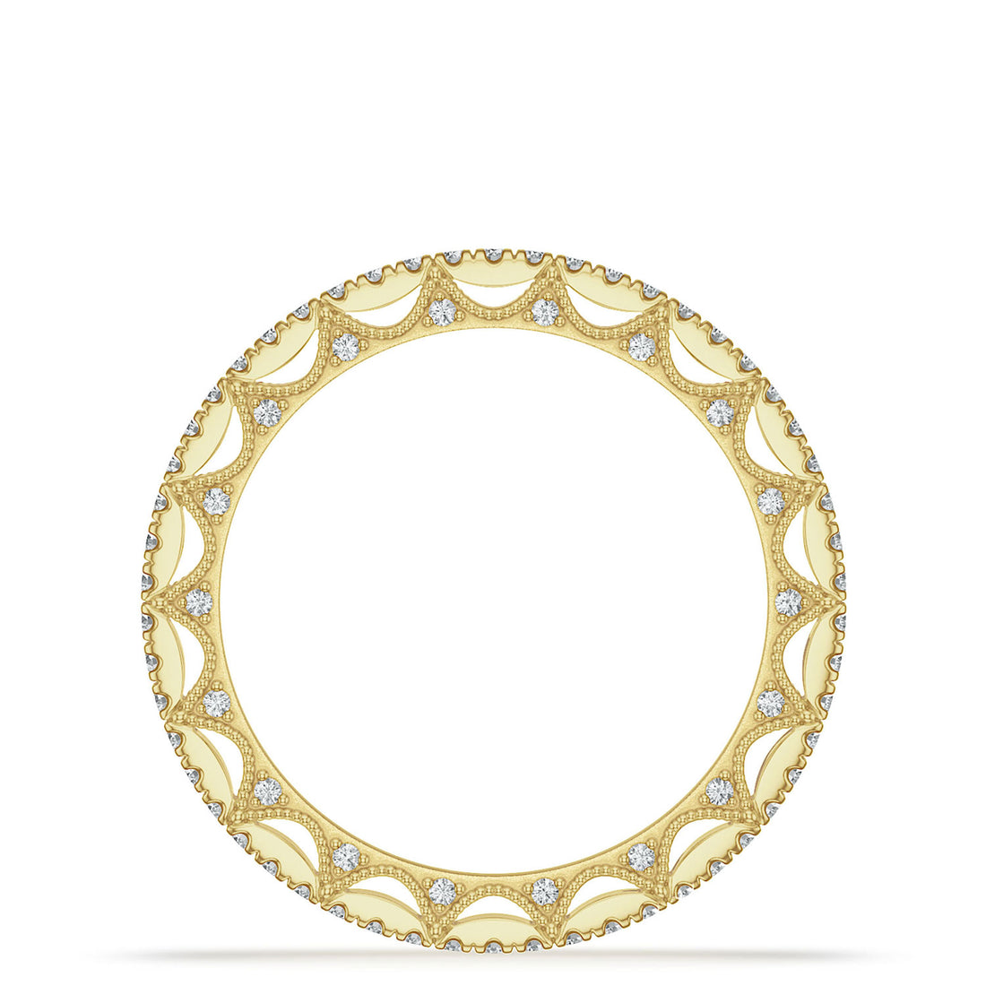 French Pavé Diamond Wedding Band