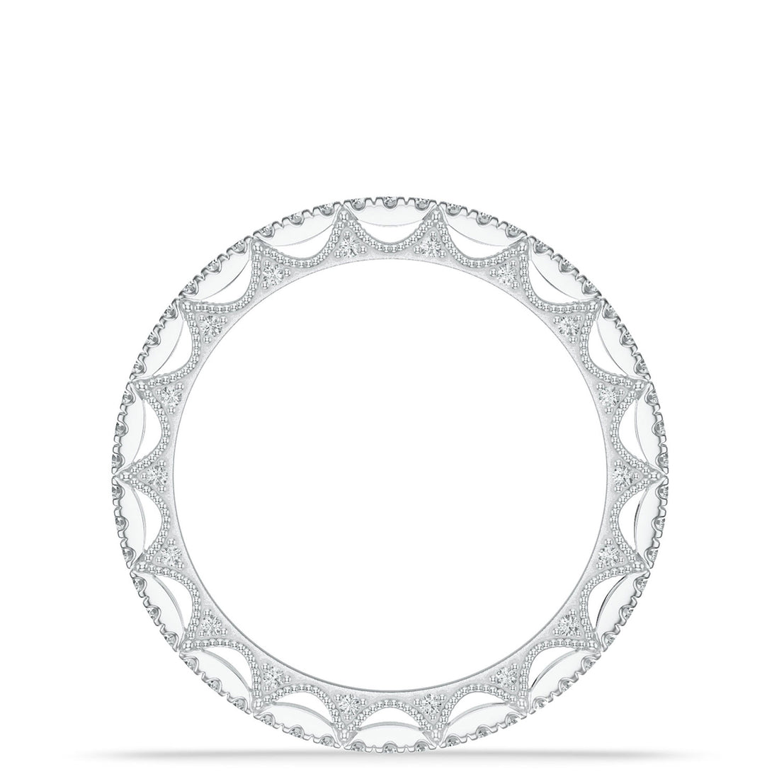 French Pavé Diamond Wedding Band