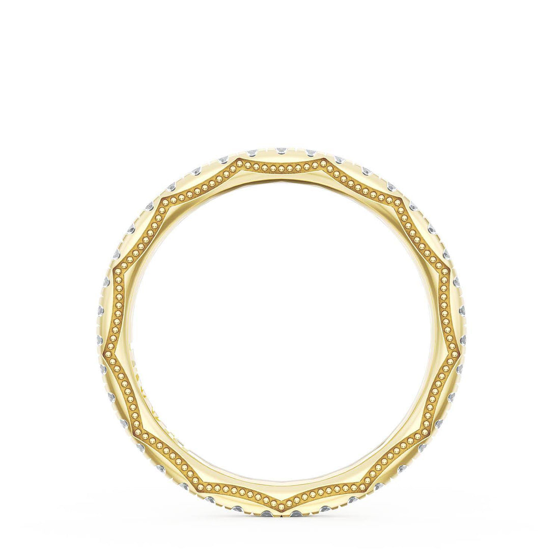 French Pavé Diamond Wedding Band, 2.0mm