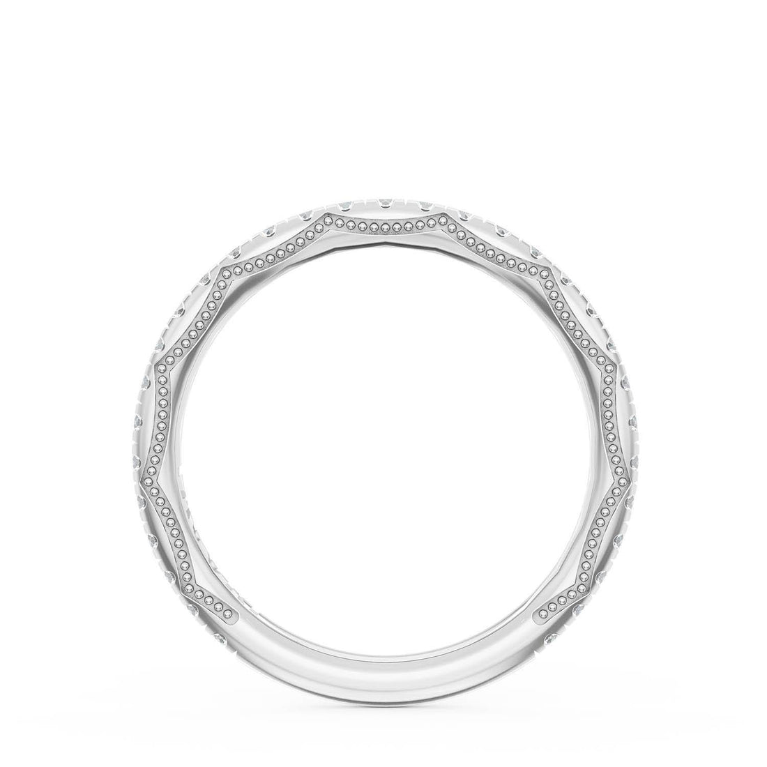French Pavé Diamond Wedding Band, 2.0mm