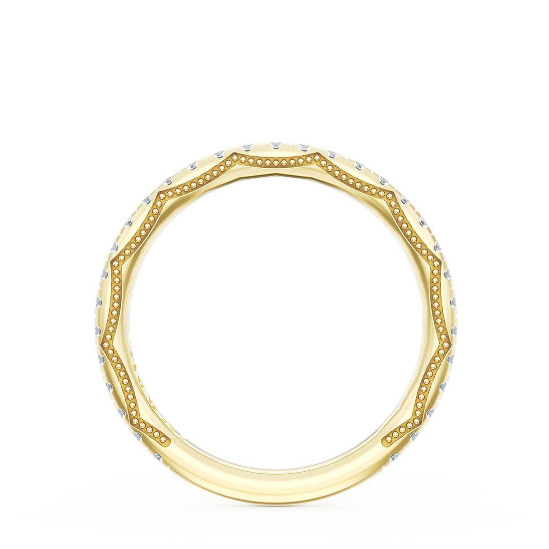French Pavé Diamond Wedding Band, 2.0mm