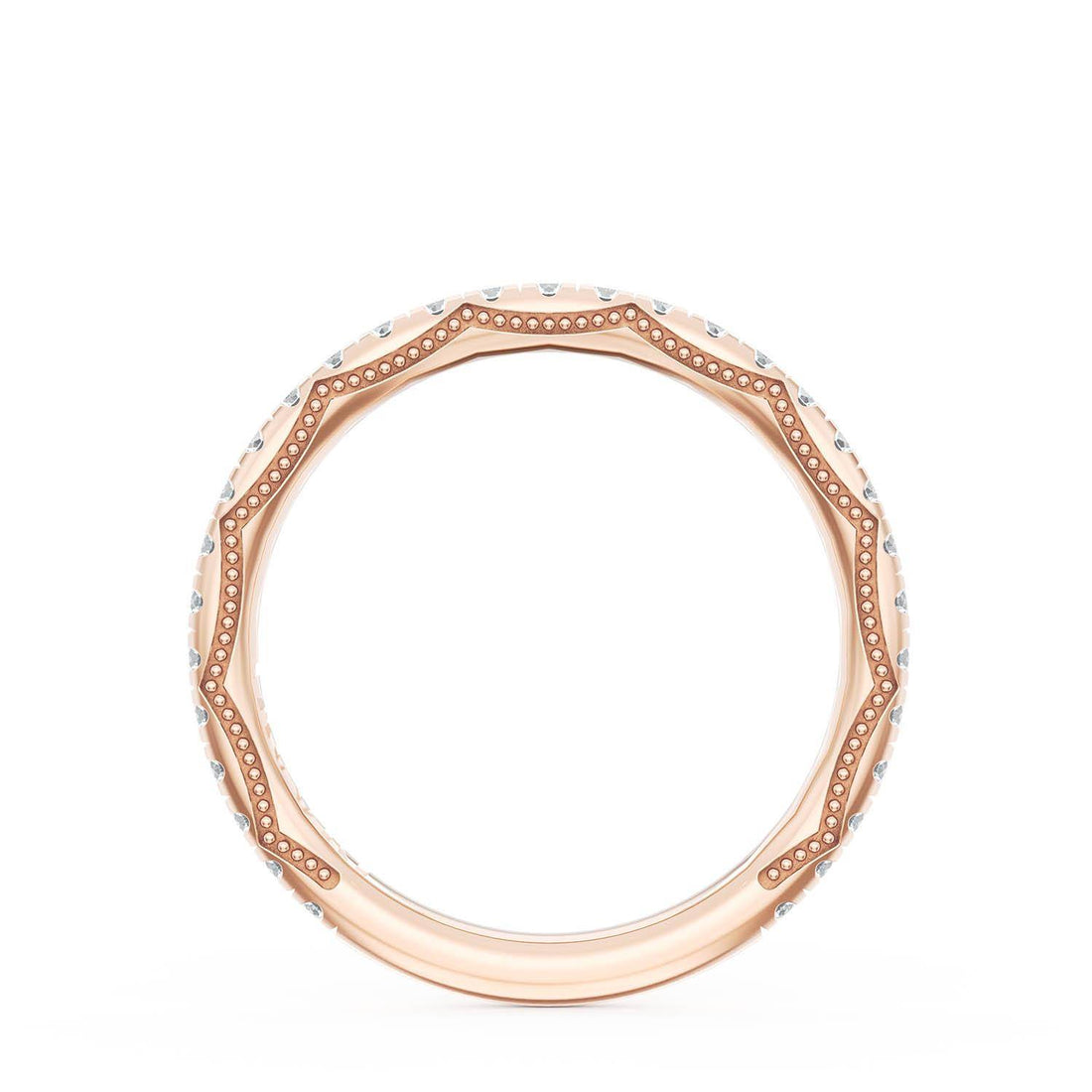 French Pavé Diamond Wedding Band, 2.0mm
