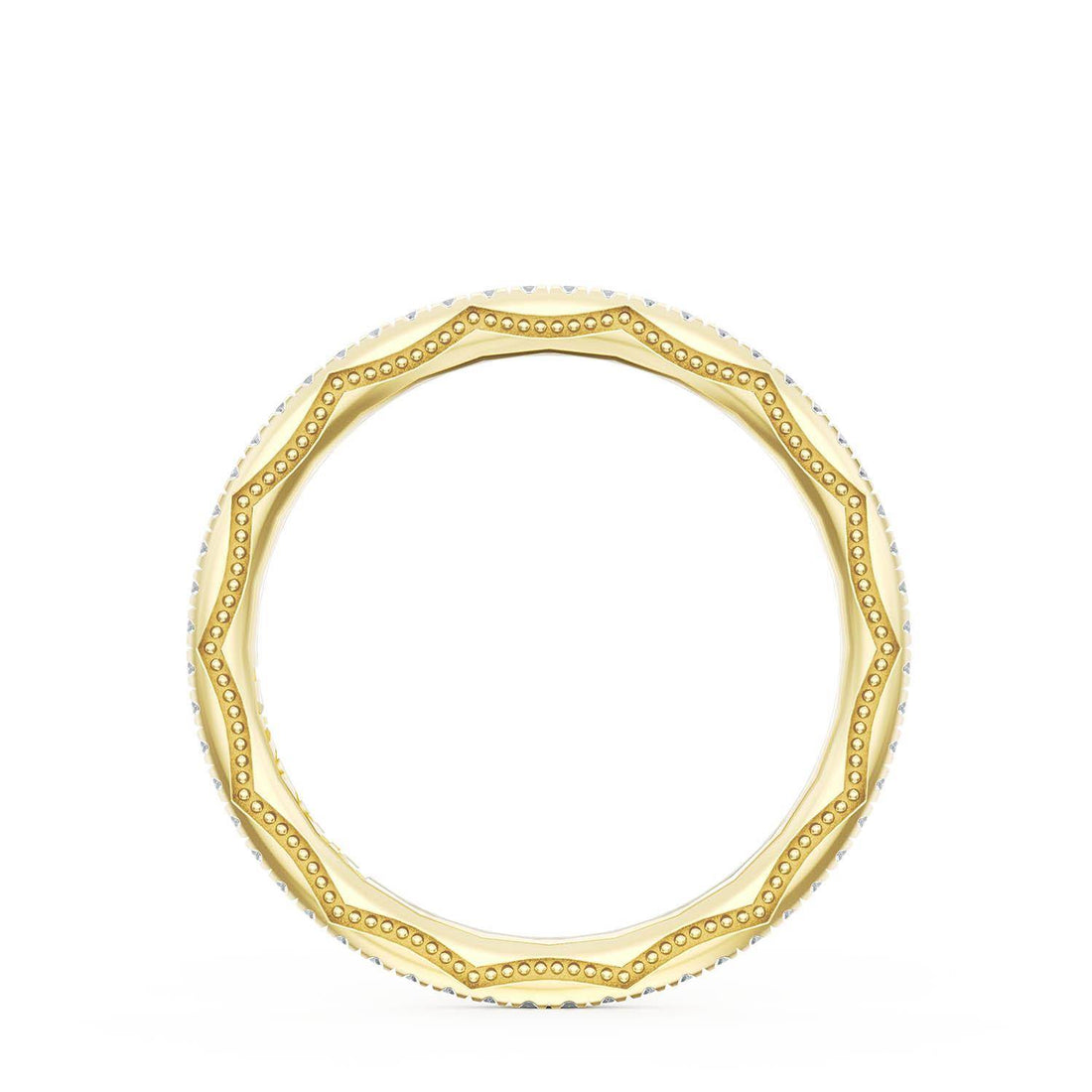 French Pavé Diamond Wedding Band, 1.70mm