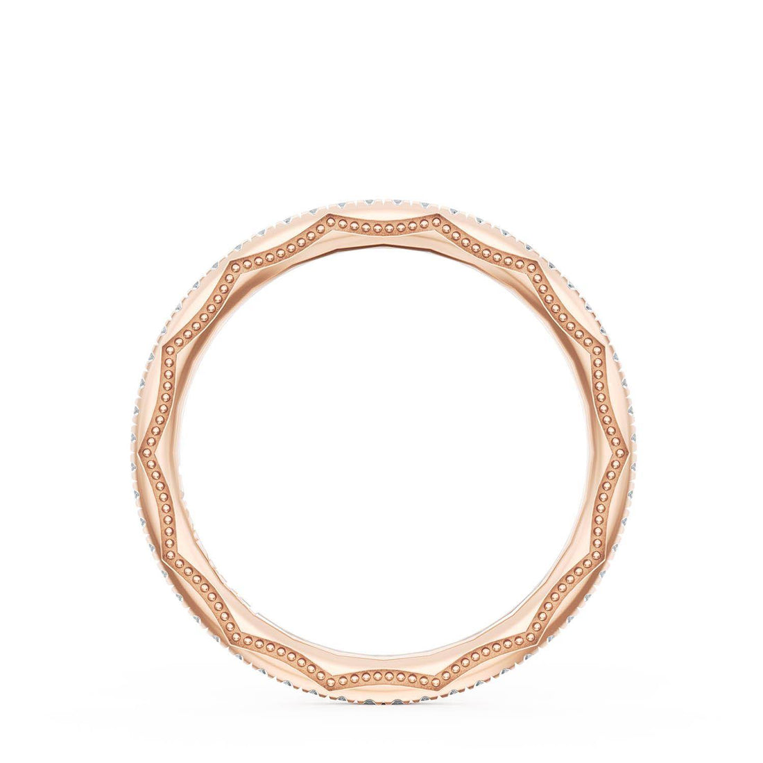 French Pavé Diamond Wedding Band, 1.70mm