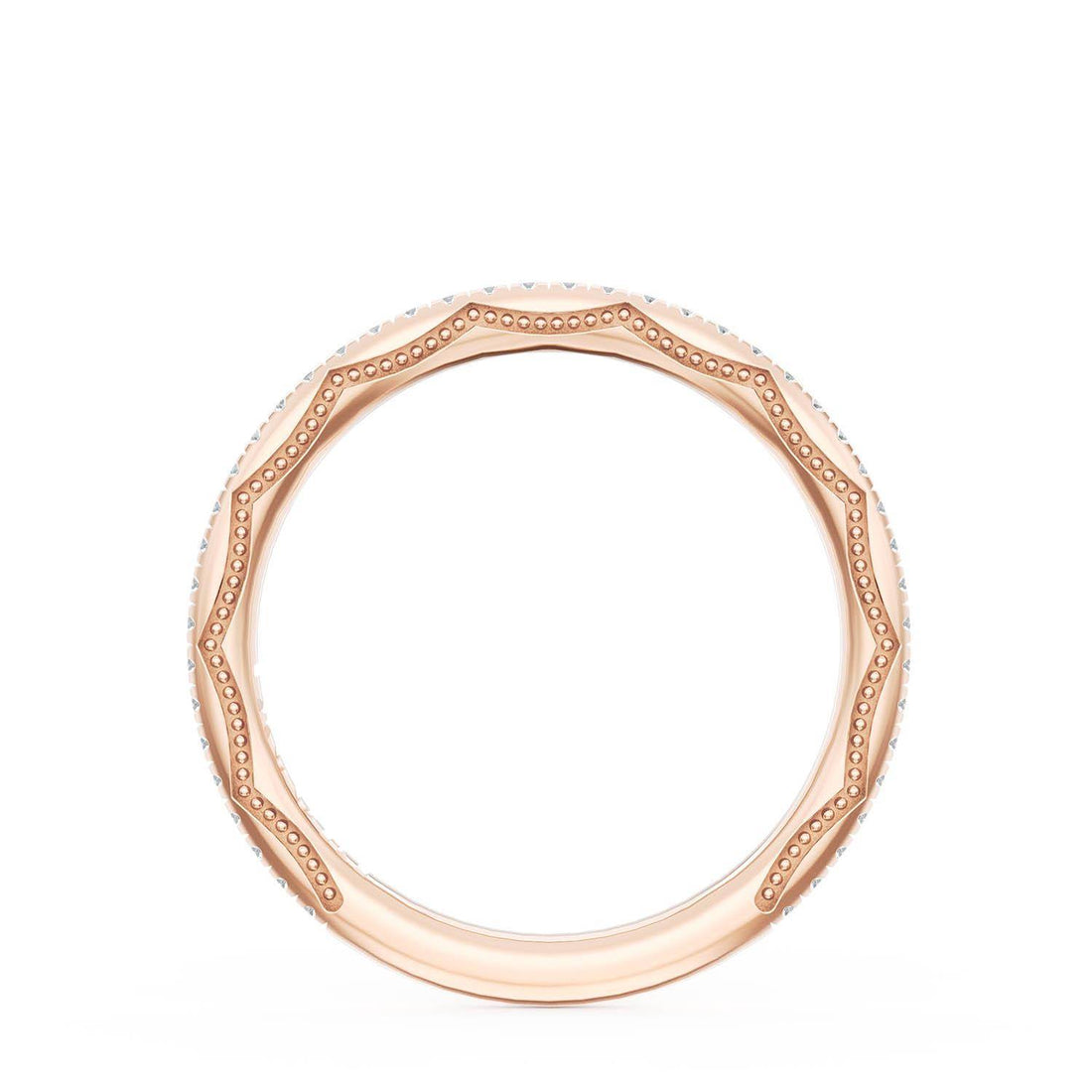 French Pavé Diamond Wedding Band, 1.70mm