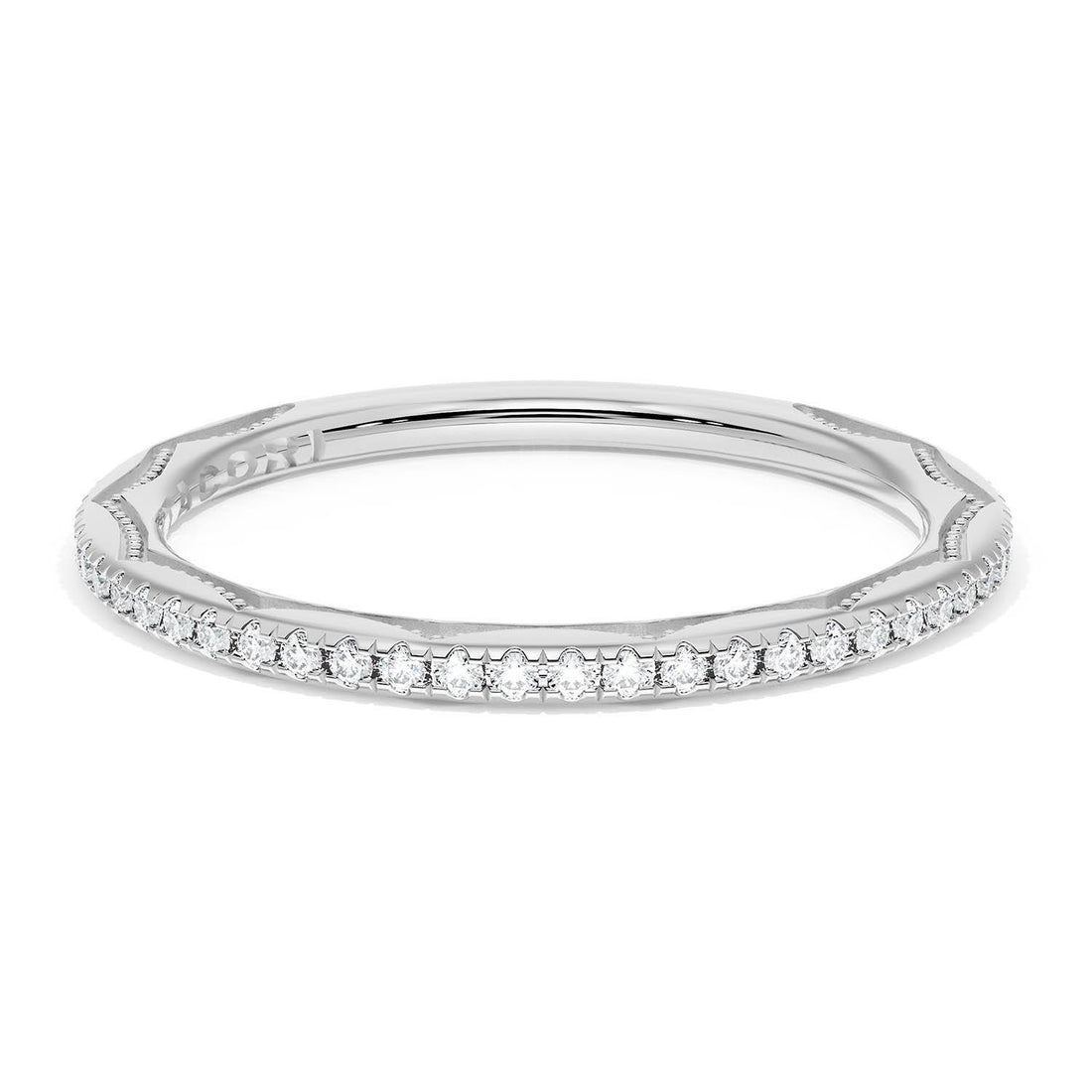 French Pavé Diamond Wedding Band, 1.70mm
