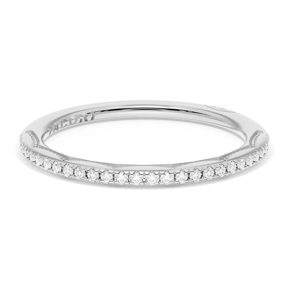 French Pavé Diamond Wedding Band, 1.70mm