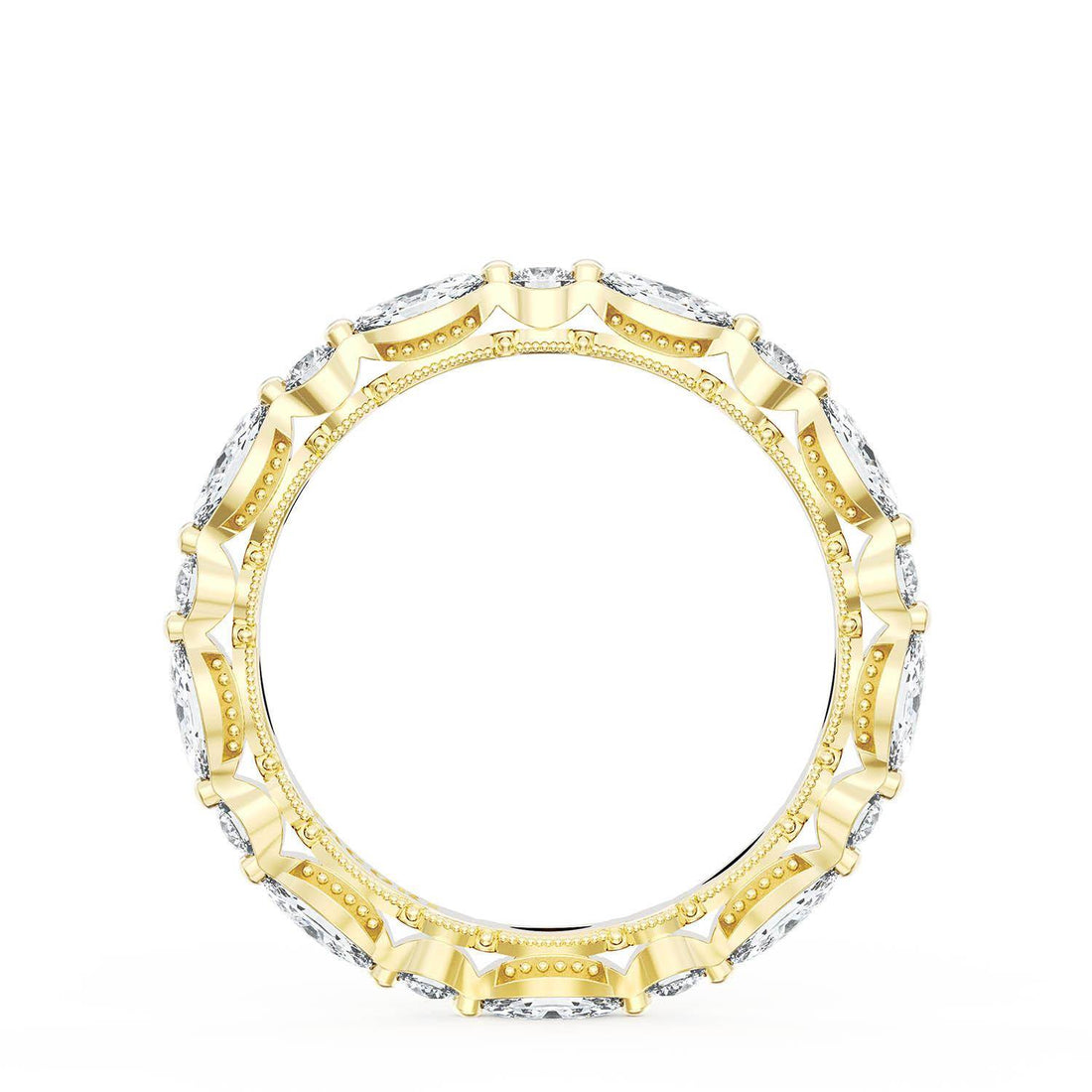 Marquise and Round Diamond Wedding Band, 2.80mm