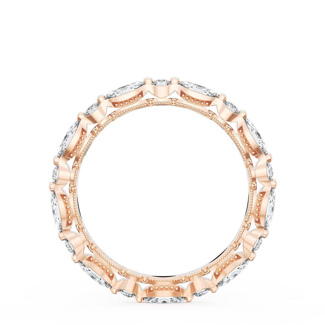 Marquise and Round Diamond Wedding Band, 2.80mm