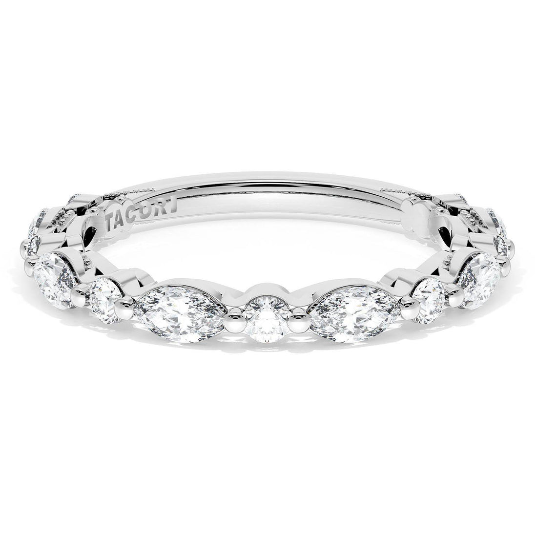 Marquise and Round Diamond Wedding Band, 2.80mm