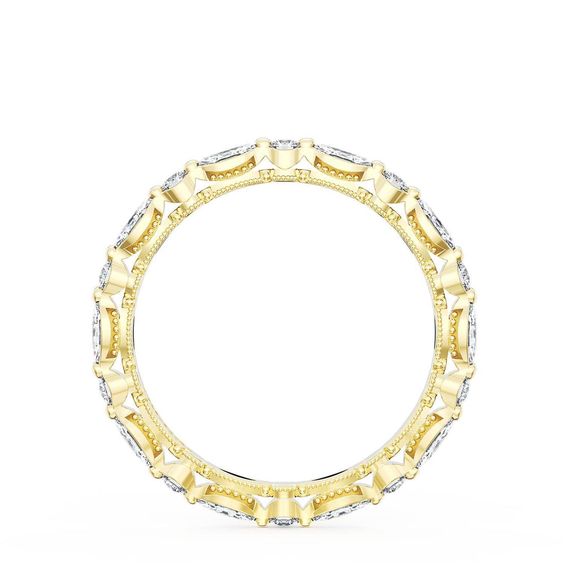Marquise and Round Diamond Wedding Band, 2.20mm
